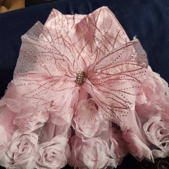 Flower Pet Dress with Bow - Perfect for Summer Parties and Lounging Size M - Picture 3 of 15